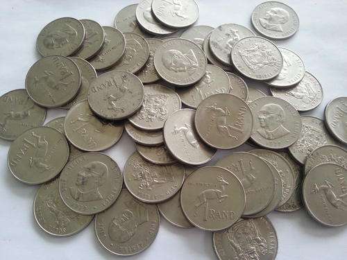 40 X OLD SPRINGBOK R1 COINS !! LAST LOT !!! ONE BID FOR ALL